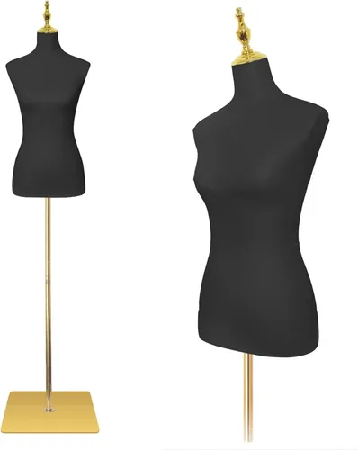 Vista 8 de EaseHome Maniquí de forma de vestido, altura ajustable de 54 a 76 pulgadas, torso de maniquí femenino, soporte de cuerpo con soporte desmontable