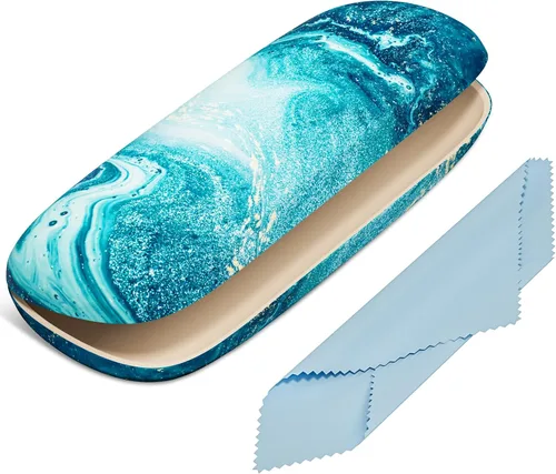 Vista 21 de Funda para gafas, funda protectora de carcasa rígida para gafas, unisex para mujeres y hombres Paquete de 3-Negro