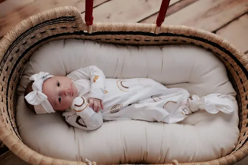 Vista 238 de Three Little Tots Vestido de corbata anudada para bebé recién nacido - Bebé