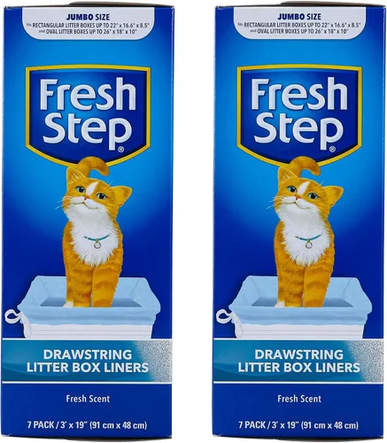 Vista 12 de Fresh Step Bolsas de arena para gatos con cordón, bolsas de arena perfumadas resistentes para sartenes ovaladas y rectangulares grandes, control