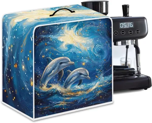 Vista 33 de Cubiertas para máquina de café con mango superior, resistentes a las manchas, para mezclador, compatible con la mayoría de cafeteras