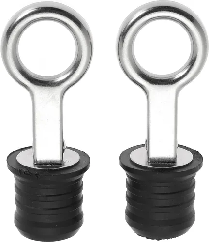 Vista 10 de Tapón de goma con mango a presión, tapón de drenaje de barco, con mango de latón/acero inoxidable, accesorios para barcos