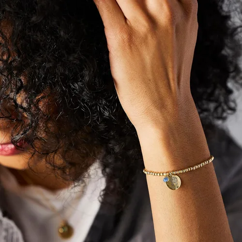 Vista 4 de DEMDACO Pulsera elástica de piedra natal para mujer, talla única, se adapta a la mayoría de pulseras de cristal y latón
