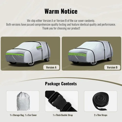 Vista 2 de TUCAREST - Funda de auto completa de 6 capas de alta calidad, diseño de cremallera de carcasa dura, impermeable, resistente a la intemperie