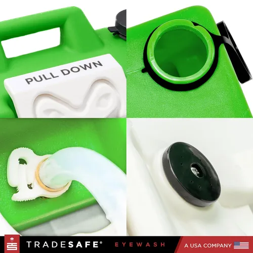 Vista 8 de TRADESAFE Estación de lavado de ojos de emergencia: estación portátil de lavado de ojos aprobada por OSHA, primeros auxilios de lavado de ojos de 8