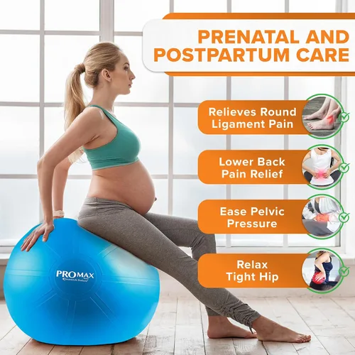 Vista 2 de SmarterLife PRO MAX - Pelota de entrenamiento para fitness, yoga, equilibrio, estabilidad o parto para embarazo y parto, ideal como silla de pelota