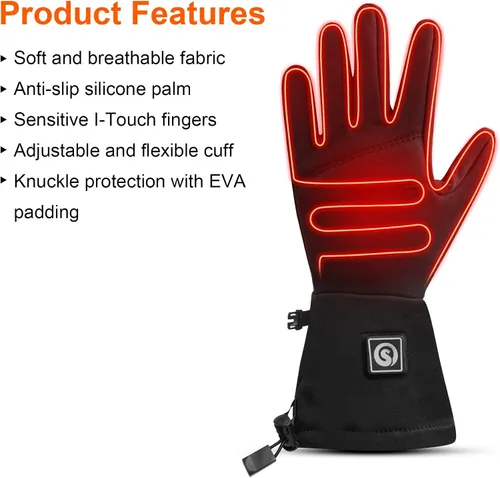 Vista 4 de day wolf Heated Glove Liners Electric Gloves for Men Women Rechargeable Battery Hand Warmer for Winter Sports Snow Biking Riding Skiing Cycling