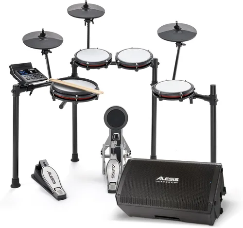 Vista 13 de Alesis Nitro Pro y Strike Amp 8 MK2 - Juego de batería eléctrica con altavoz amplificador de batería de 8 pulgadas de 2000 W, con Bluetooth