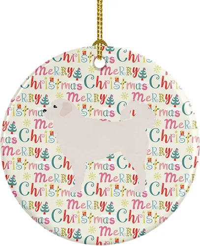 Vista 99 de Caroline's Treasures Affenpinscher - Adorno de cerámica con texto en inglés "Merry Christmas", multicolor para colgar en el árbol de Navidad