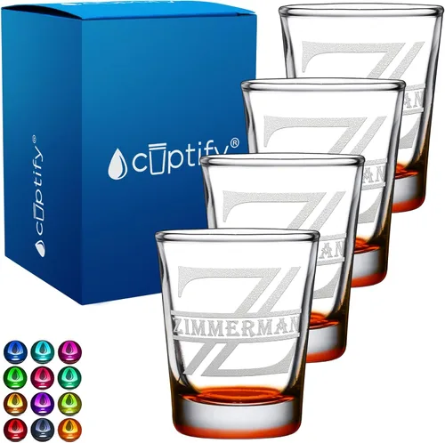Vista 42 de Cuptify Inicial de cristal con monograma y nombre de 2 onzas, parte inferior negra grabada con texto personalizado para regalos, bodas, cumpleaños