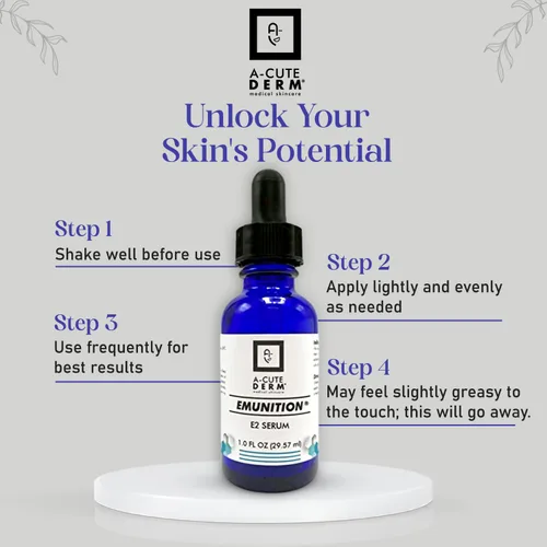 Vista 6 de A-Cute Derm Emunition® E2 Suero Hidratante para Mejorar la Pérdida Hidratante Ayuda a Curar la Piel Sensible (1 oz)