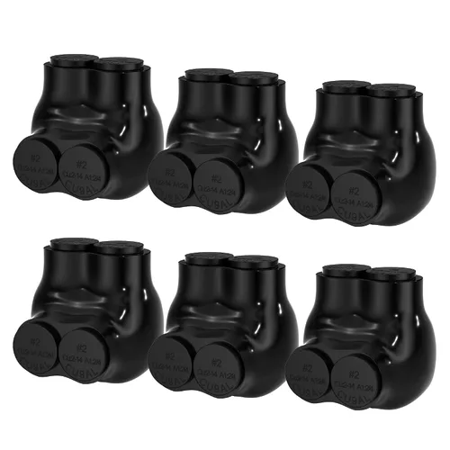 Vista 9 de RVBOATPAT Conector multigrifo aislado de 2 puertos 4-14 AWG de aluminio a cobre, conectores de alambre de aluminio de entrada de un solo lado 5PCS 2