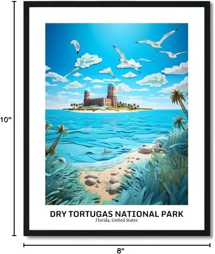 Vista 10 de Susie Arts 8 x 10 sin marco seco Tortugas Parque Nacional Papel 3D Paisaje Imagen Fotografía Natural Escénica Geográfica Arte Impresión Póster