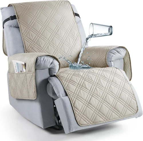 Vista 12 de TAOCOCO Funda para silla reclinable 100% impermeable que se mantiene en su lugar, fundas reclinables para sillas reclinables pequeñas con bolsillo