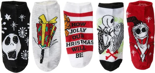 Vista 2 de Disney Paquete de 5 calcetines invisibles de Pesadilla antes de Navidad para mujer