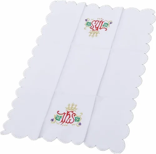 Vista 10 de BLESSUME Iglesia Masa Altar Paño Purificador Paño Cruz Bordado (blanco)