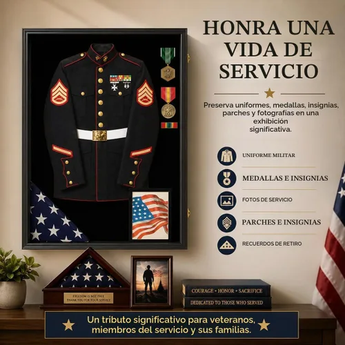 Vista 4 de Snail Caja de sombra de exhibición de uniformes militares y jerseys extra Negro XL
