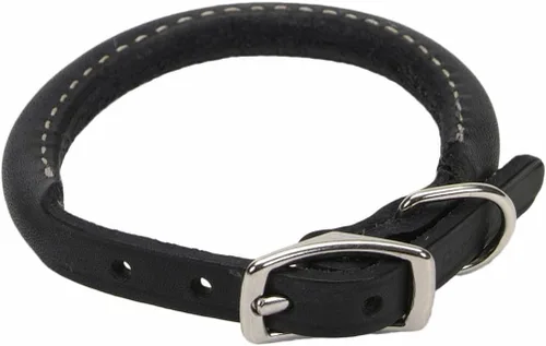 Vista 12 de Coastal Pet - Circle T - Collar redondo de cuero curtido de roble para perro, cómodo para perros con pelo largo o piel sensible, collar para Negro