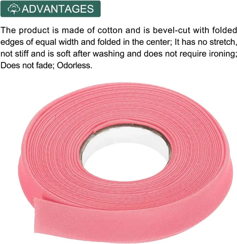 Vista 562 de MECCANIXITY Cinta al bies de doble pliegue de 1/2 pulgada de poliéster continuo a granel para costura, costura, dobladillo, encuadernación y Beige