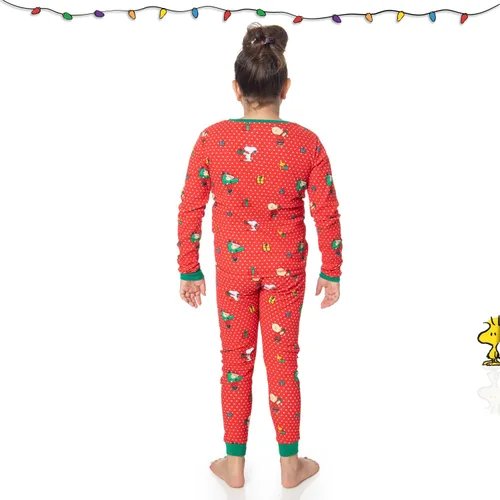 Vista 5 de Peanuts Snoopy - Pijamas familiares a juego, cómodos conjuntos de 2 piezas para Navidad