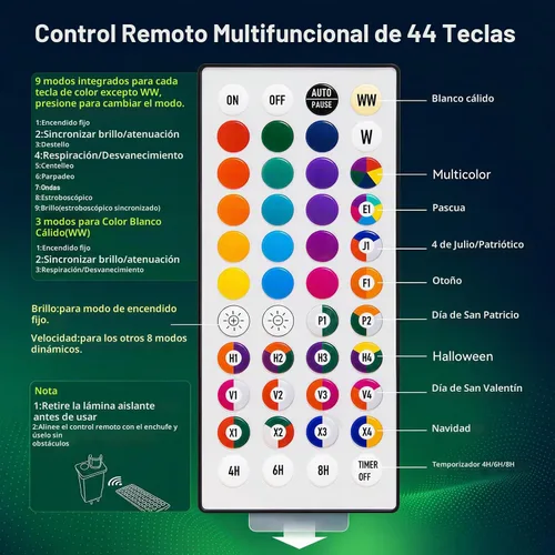 Vista 8 de Ledido - Palmera artificial iluminada de 5 pies, colorida con 3 cocos, 144 luces LED, para exteriores, con control remoto, impermeable, regulable