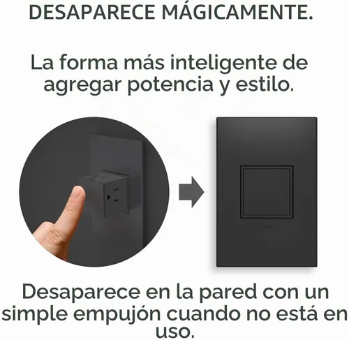 Vista 2 de Legrand adorne ARPTR201GG2WP - Toma de corriente emergente de 1 banda de 20 amperios en grafito con placa de pared a juego, ARPTR201GG2WP
