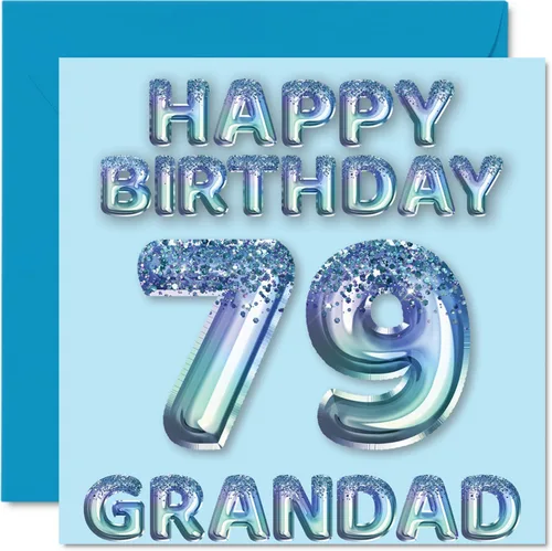 Vista 299 de Stuff4 Tarjeta de primer cumpleaños para niños, globo de fiesta con purpurina azul, tarjetas de feliz cumpleaños para niño de 1 año, nieto, hijo, 57