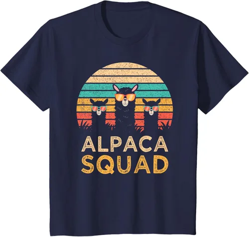 Vista 81 de Divertidas gafas de sol de escuadrón de alpaca Cool Alpacas Vintage Gift T-Shirt, Negro, S