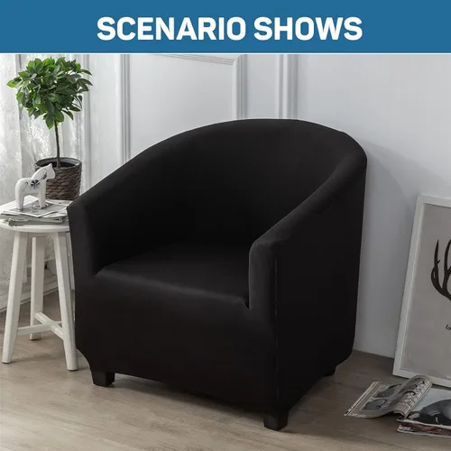 Vista 2 de Funda elástica para silla de club, fundas de microfibra para sillas de bañera que se pueden mover suaves, lavables a máquina, funda elástica