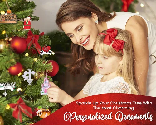 Vista 5 de Adorno personalizado para niños 2025 Árbol de Navidad de hadas, decoración personalizada personalizada Pixie Fairytale Boys Girls Ornament Station