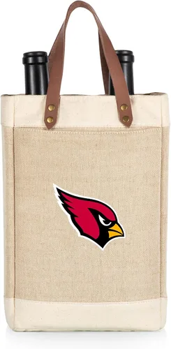 Vista 13 de PICNIC TIME NFL Pinot - Jute 2 Bottle Insulated Wine Bag - Wine Tote Bag - Wine Gift Bag, (Beige)