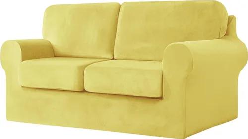 Vista 72 de Funda de sofá con fundas de cojín de asiento separadas y fundas de respaldo, fundas elásticas para sofá, fundas protectoras de terciopelo
