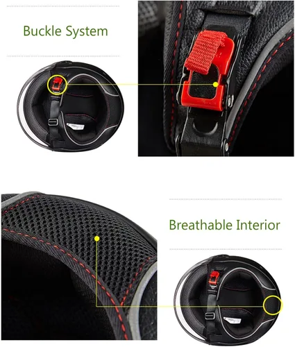 Vista 5 de Casco abierto 3/4 para motocicleta, visera HD, casco de motocicleta, forro extraíble, cómodo ajuste de ventilación, para adultos, hombres, mujeres