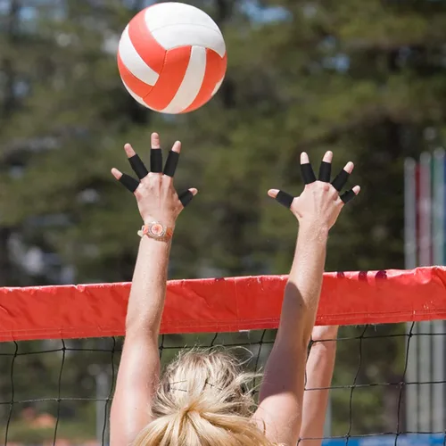 Vista 8 de Envolturas para dedos, 10 unidades elásticas y flexibles para los dedos, protector de dedos para la artritis, dedos o baloncesto (negro)
