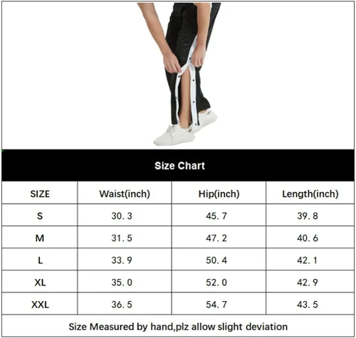 Vista 7 de THWEI Pantalones de baloncesto para hombre, informales, con abertura alta, botón a presión, pantalones deportivos para después de la cirugía