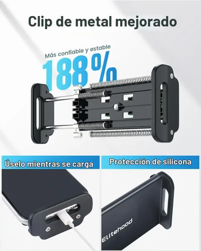 Vista 6 de elitehood Soporte de trípode de metal para iPad y soporte ajustable de 72 pulgadas con cuello de cisne para tableta, soporte de piso de aluminio