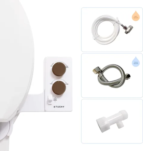 Vista 16 de TUSHY Classic 3.0 - Accesorio de bidé para inodoro, pulverizador de agua con autolimpieza no eléctrico, presión de agua ajustable, control de ángulo