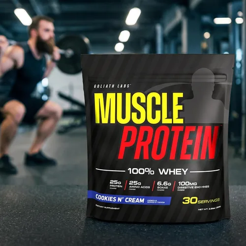 Vista 4 de COLOSSAL LABS Muscle Protein - Polvo de suero de leche [5 libras/paquete de 1] – Filtrado en frío, 0.88 oz de proteína pura, 0.18 oz de BCAA