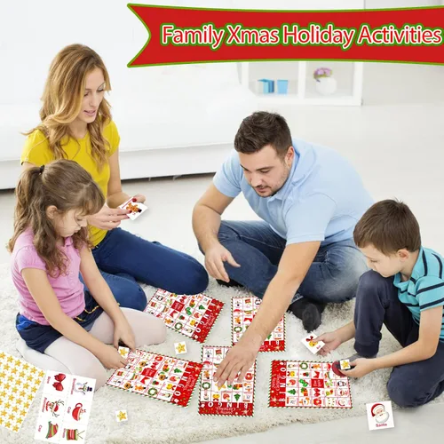 Vista 7 de Officygnet Juego de bingo de Navidad para niños, tarjetas de bingo de Navidad para 32 jugadores para actividades familiares, grupos grandes, aula