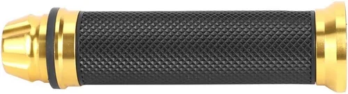 Vista 3 de Empuñaduras de manillar de motocicleta, empuñaduras de goma con extremo de aluminio, universales para barra de mango de 7/8 "(22 mm) (dorado)