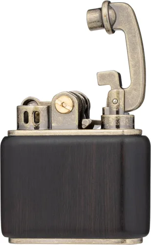 Vista 4 de Caja de madera de madera tipo antiguo suave llama balancín brazo elevador brazo queroseno encendedor (madera de ébano)