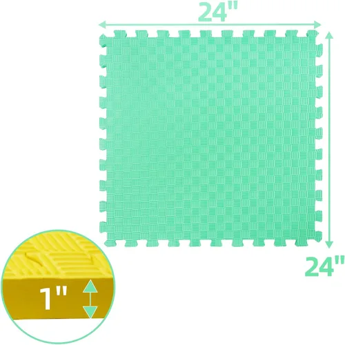 Vista 6 de BalanceFrom Azulejo de Espuma EVA Entrelazada para Ejercicio de 24 x 24 pulgadas – Piso de Rompecabezas Antideslizante para Gimnasio en Casa