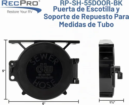 Vista 2 de RecPro - Puerta y soporte para manguera de alcantarillado RV Paquete de 2 6 x 6 pulgadas