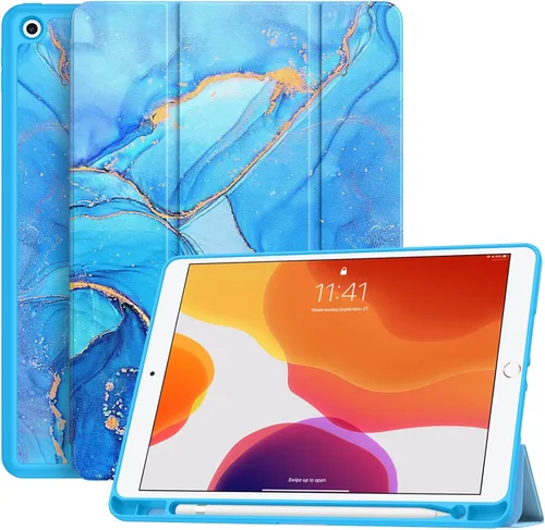 Vista 16 de Soke - Funda para iPad de 9ª generación 2021/8ª generación 2020/7ª generación 2019 con soporte para lápices - Funda de protección premium a prueba