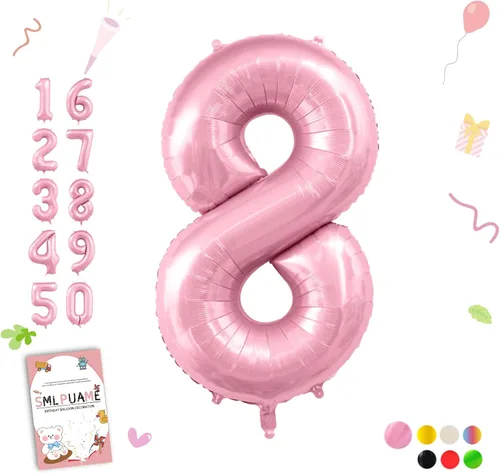 Vista 173 de Globos grandes de 40 pulgadas de números del 0 al 9, globos numéricos para decoración de fiesta de cumpleaños, globos de helio de aluminio