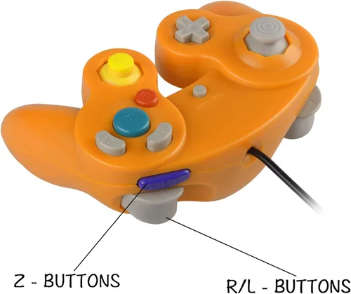 Vista 8 de ONE250 - Controlador con cable para mando de choque clásico, compatible con Wii NGC Gamecube Game Cube (rosa y amarillo)