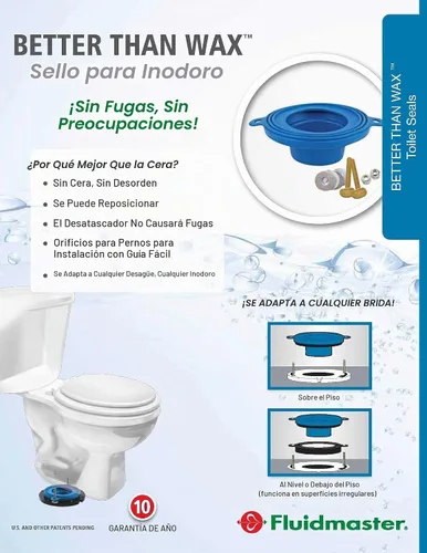 Vista 4 de Fluidmaster 7530 Universal Better Than Wax - Sello de inodoro sin cera, junta de taza de inodoro que se adapta a cualquier desagüe
