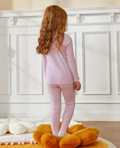 Vista 5 de babee Reshinee Baby Girls Pajamas Sets 2-8Y Toddler Kids Soft Comfy Modal Tencel Long-Sleeve Snug fit Sleepwear pjs