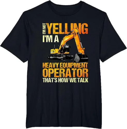 Vista 3 de Camiseta de la retroexcavadora de la construcción del operador del equipo pesado Asphalt Grey