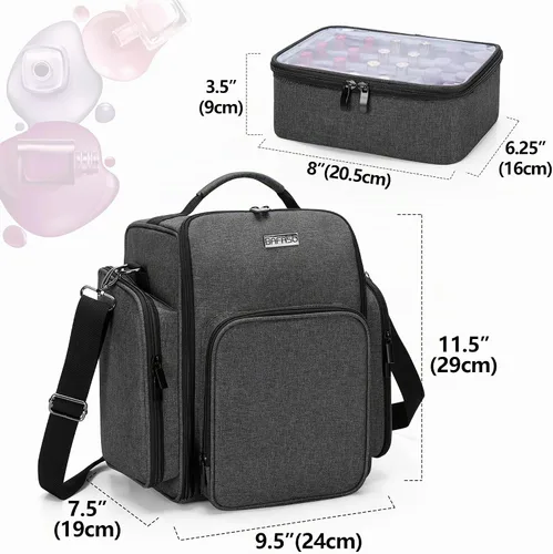 Vista 6 de BAFASO - Organizador de esmalte de uñas con capacidad para 72 botellas (15 ml. - 0.5 onzas líquidas), Negro
